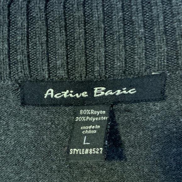 Scoop neck dark gray sweater, size L - Picture 3 of 3